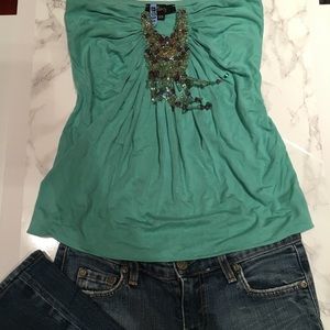 SKY Top with beaded detail